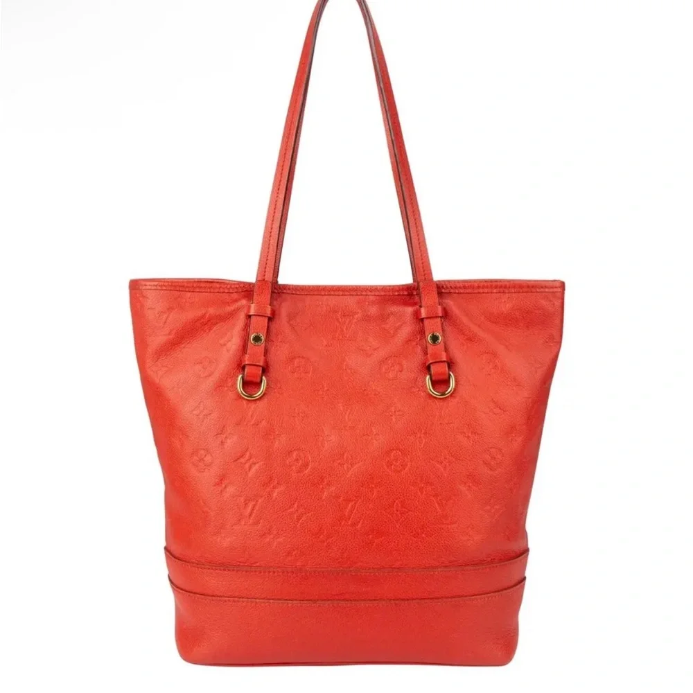 Louis Vuitton Red Leather Tote with Gold Hardware - Picture 4 of 9